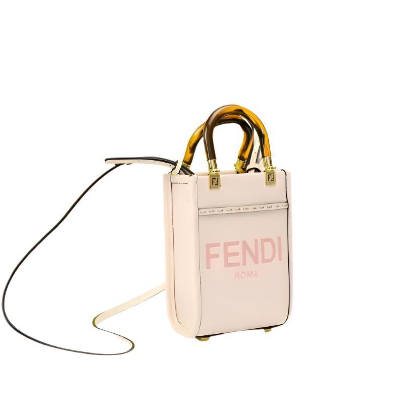 Fendi  Vitello King Plexiglass Logo Embossed Mini Fendi Sunshine Shopper Tote