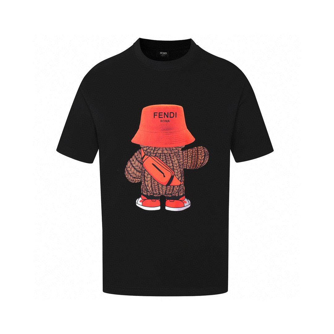 Fendi T-Shirt without Collar 'Black-Orange'