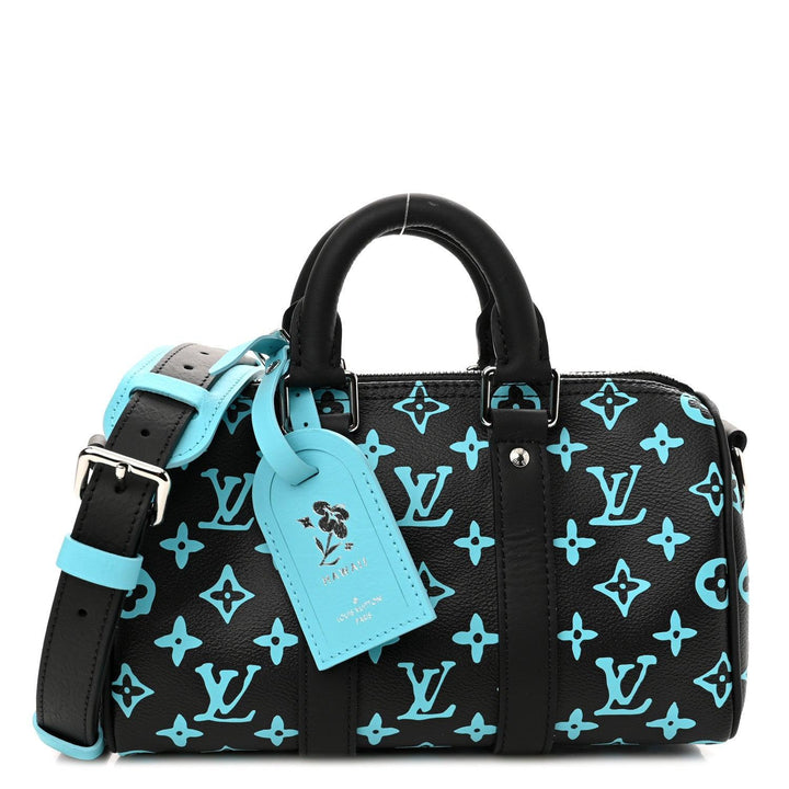 Louis Vuitton Monogram Playground Keepall Bandouliere 25 Black