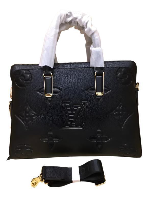 Louis Vuitton Black Monogram Giant Empreinte Leather Onthego MM Men Bag