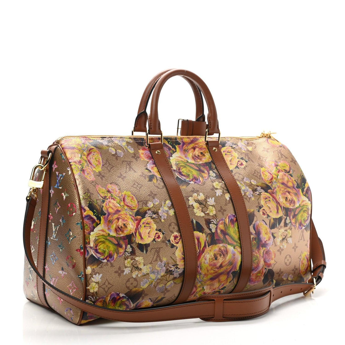 Louis Vuitton Metallic Monogram LV Garden Keepall Bandouliere 45 Gold