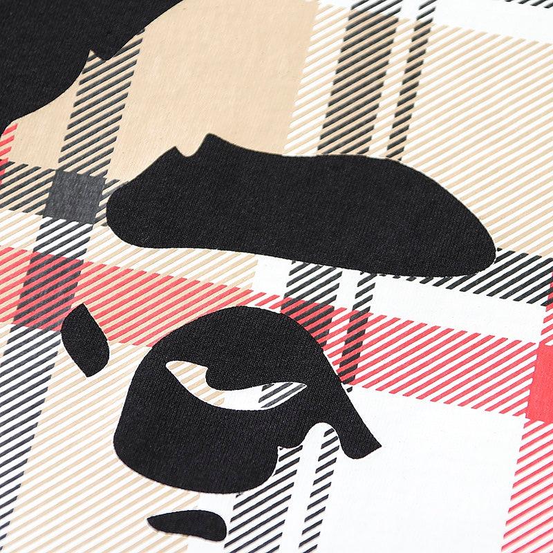 Bathing Ape Check by Bathing Tee Black/Beige