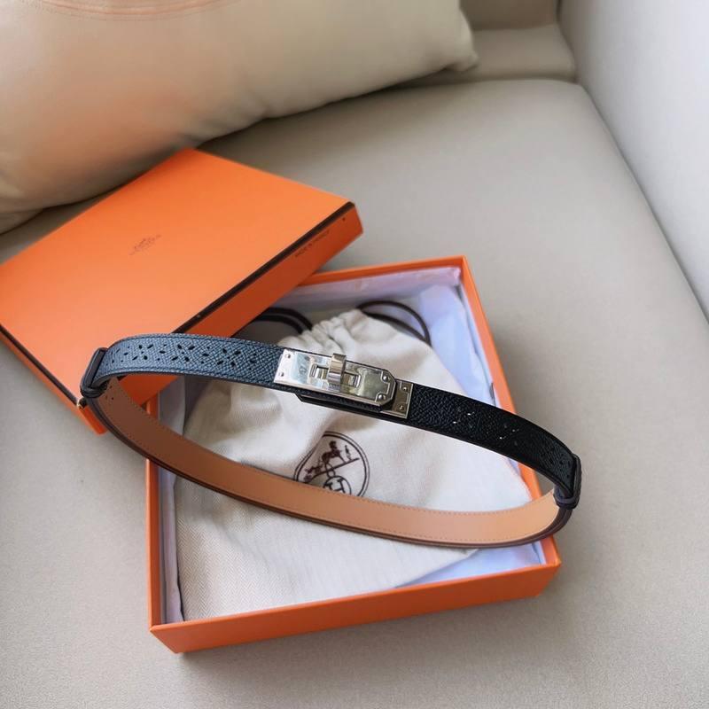 Hermes Men Silver Buckle Belt 'Black'