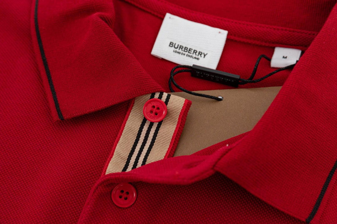 Burberry Red T-Shirt With Collar