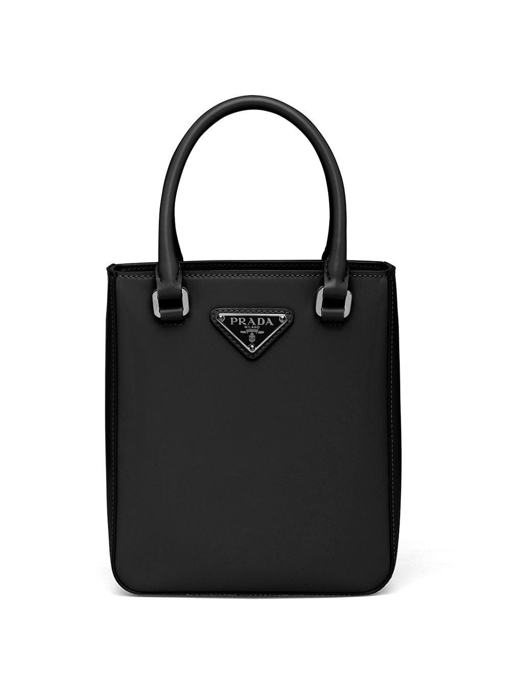 Prada triangle-logo tote bag