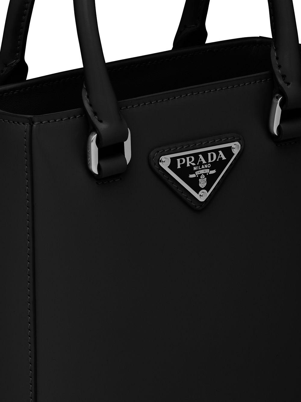 Prada triangle-logo tote bag