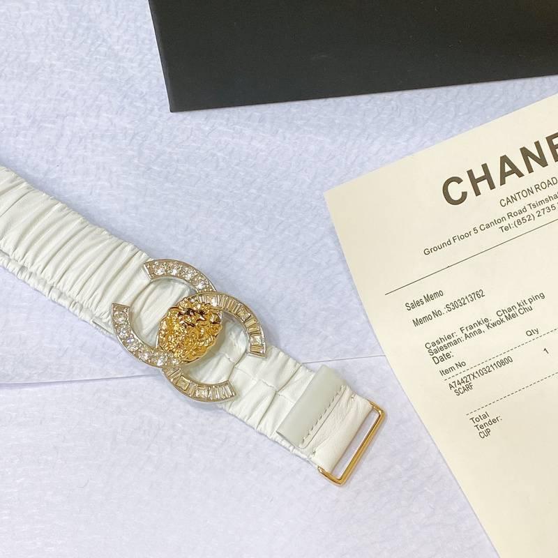 Chanel Leather Women’s Belt 'White'