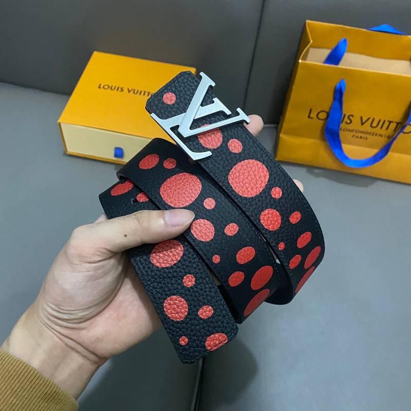 Louis Vuitton x Yayoi Kusama LV Initiales Reversible Infinity Dots Belt Black/Red