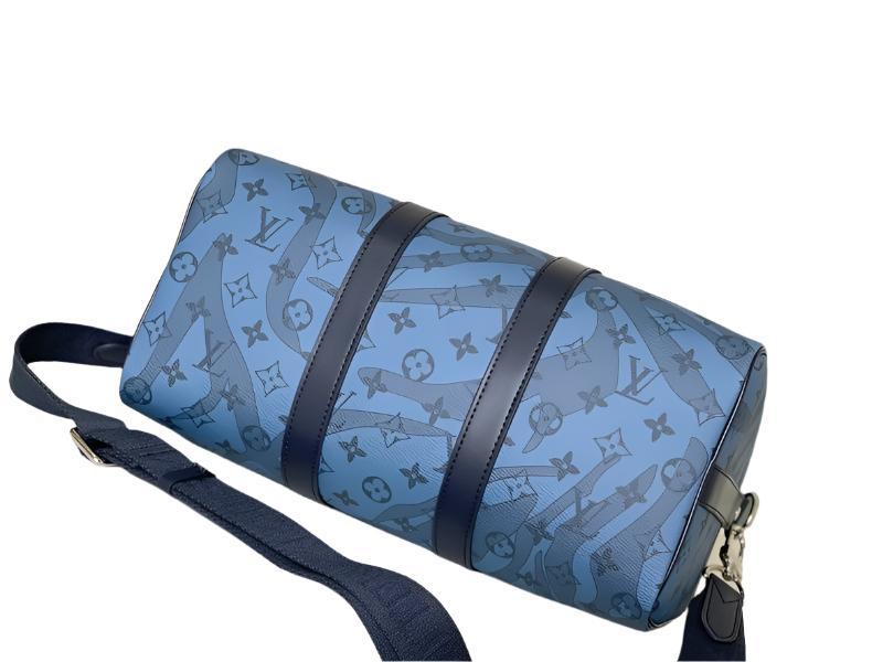 Louis Vuitton Speedy Bandoulière 35 Blue Canvas Handbag