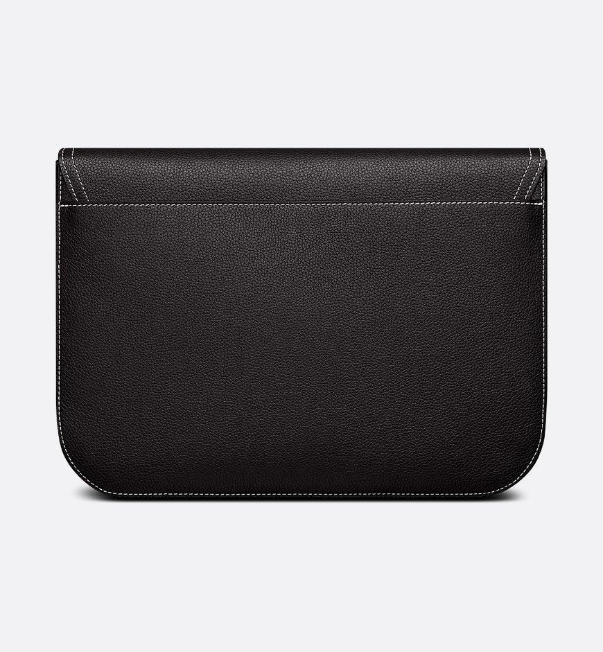 Dior Saddle A4 Pouch Black Grained Calfskin