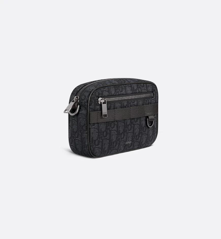 Mini Safari Bag with Strap Black Dior Oblique Jacquard