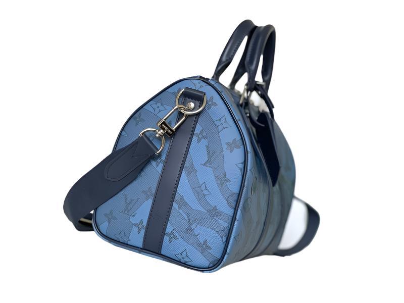 Louis Vuitton Speedy Bandoulière 35 Blue Canvas Handbag