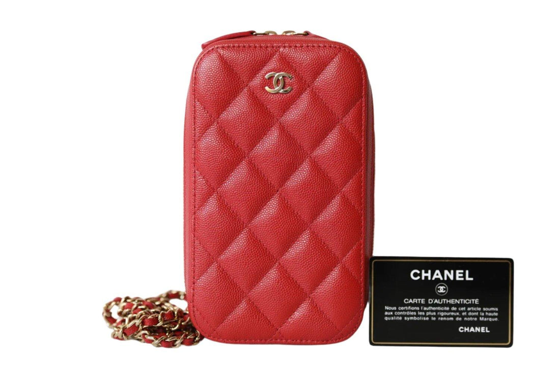 Chanel Chanel Red Tone Caviar Mini Crossbody Bag