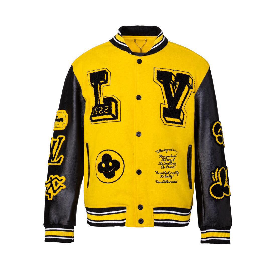 Louis Vuitton Black & Yellow Varsity Jacket