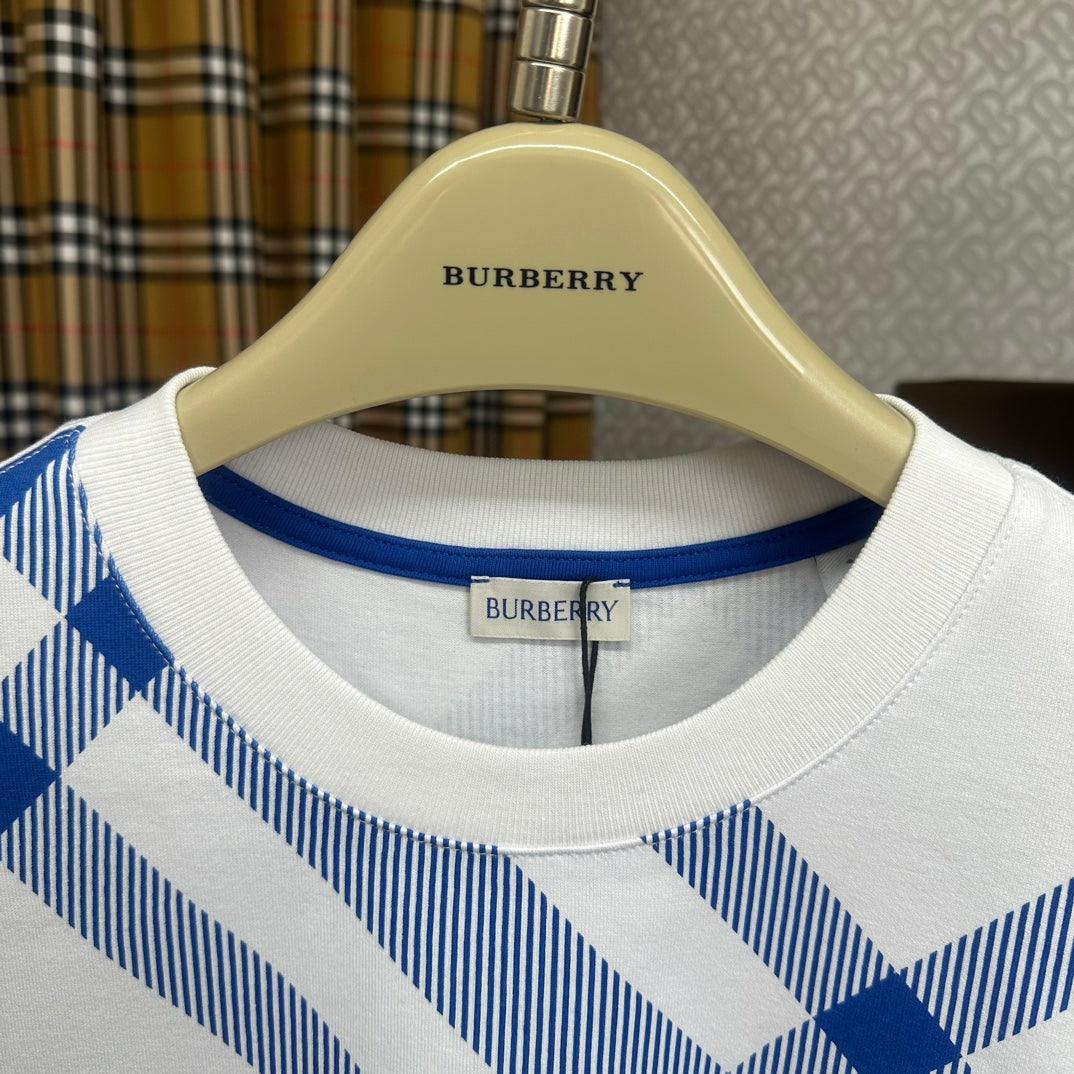 Burberry T-Shirt Without Collar 'Blue & White'