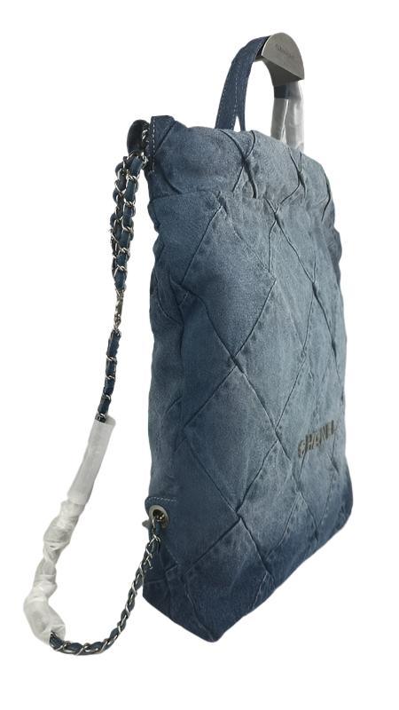 Chanel Denim Quilted Chanel 22 Backpack