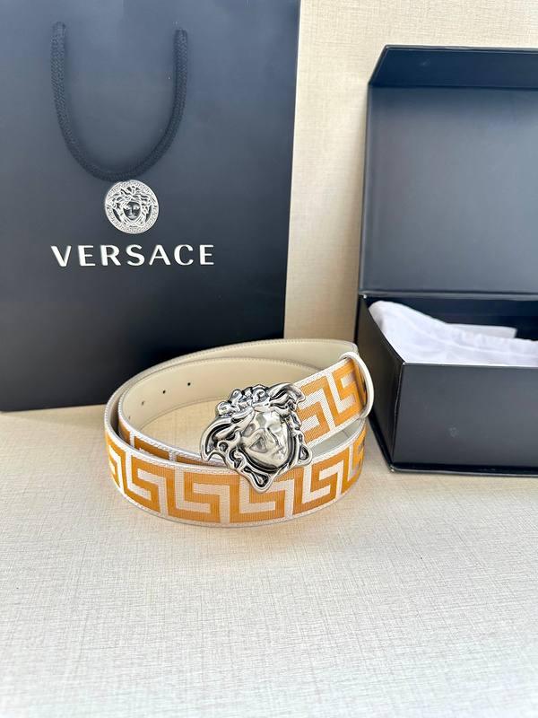 VERSACE La Medusa La Greca Belt 'Beige/White'