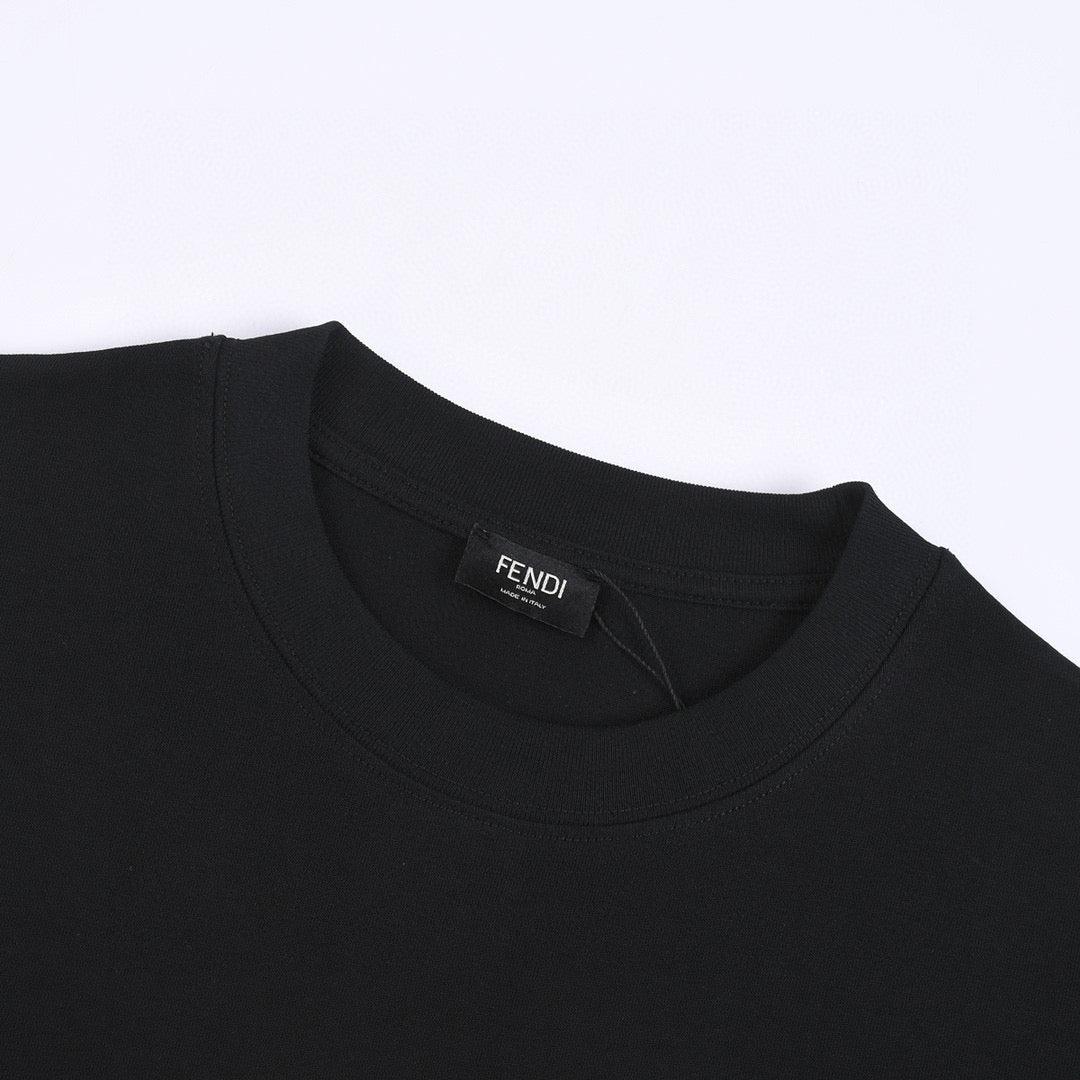 Fendi T-Shirt without Collar 'Black-Orange'