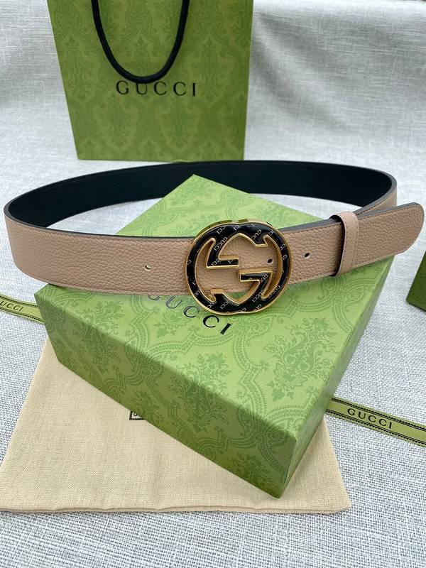 GUCCI Embellished coated-canvas and leather belt 'Beige'