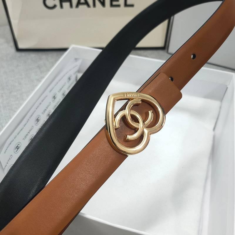 Chanel Calfskin CC Heart Coco In Love Women Belt 'Brown'