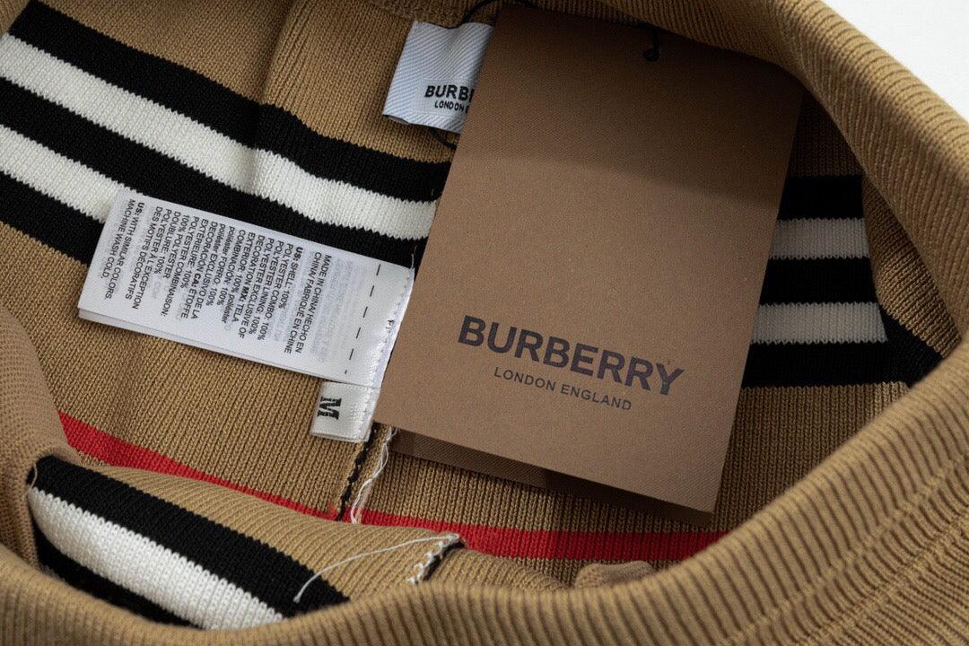 Burberry Men's Striped Cotton Knit Basketball Shorts 'Beige'