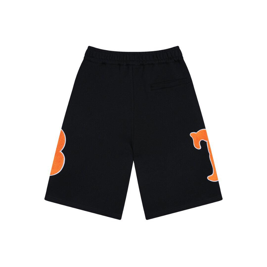 Burberry Men's Striped Cotton Knit Basketball Shorts 'Black/Orange'