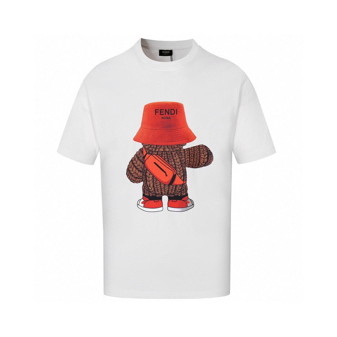 Fendi T-Shirt without Collar 'White-Orange'