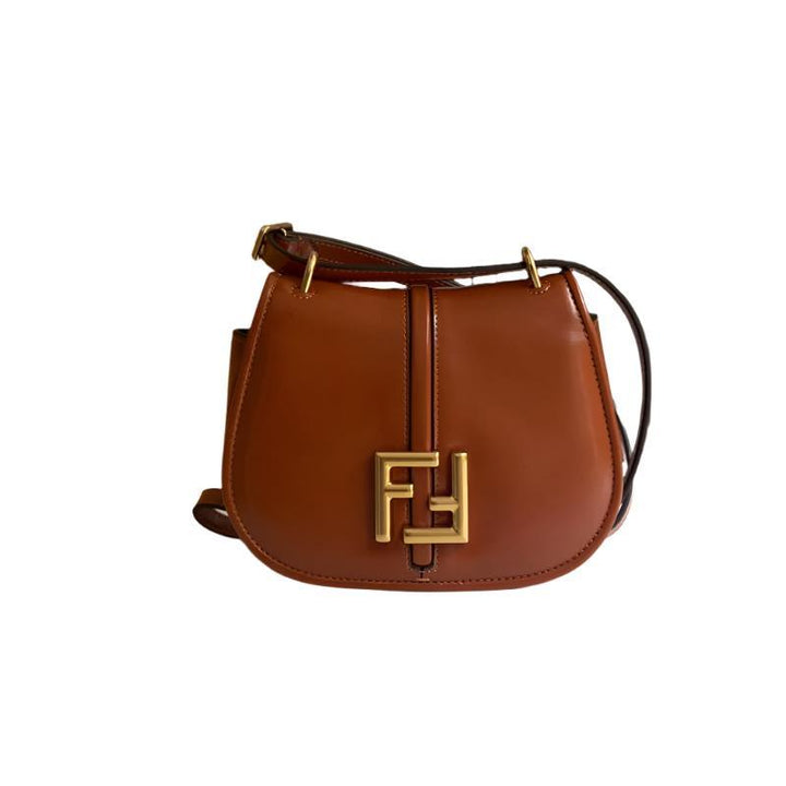 Fendi C’mon Small Brown FF jacquard fabric bag