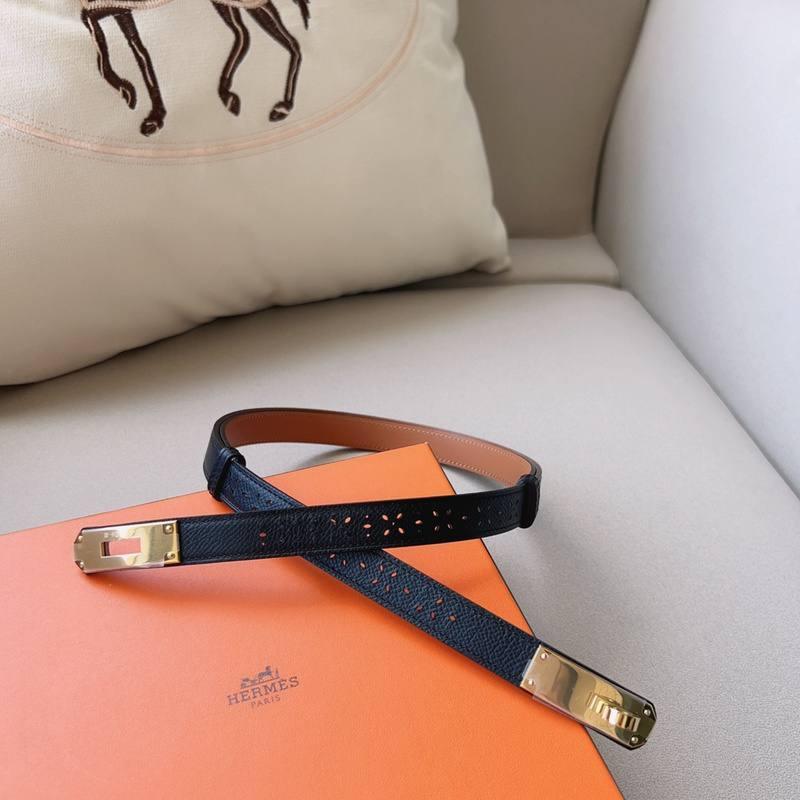 Hermes Men Gold Buckle Belt 'Black'