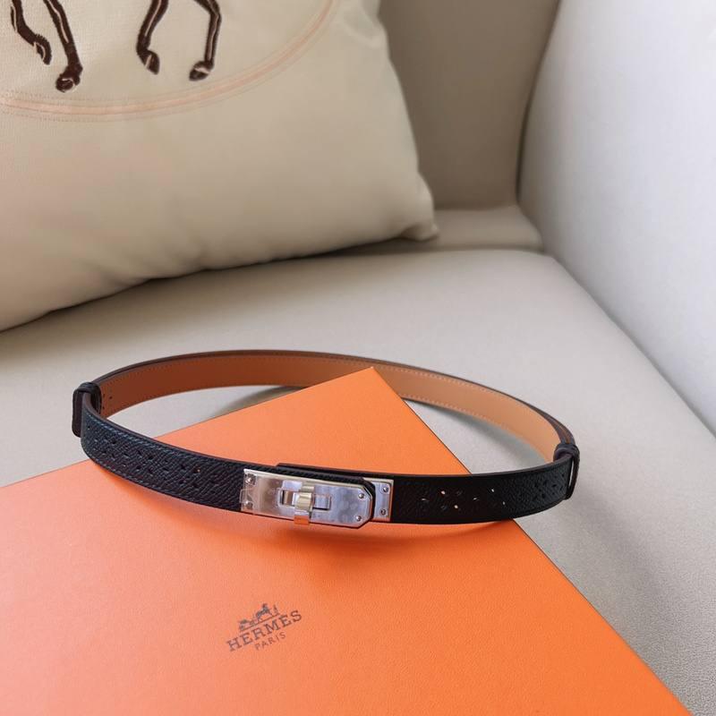 Hermes Men Silver Buckle Belt 'Black'