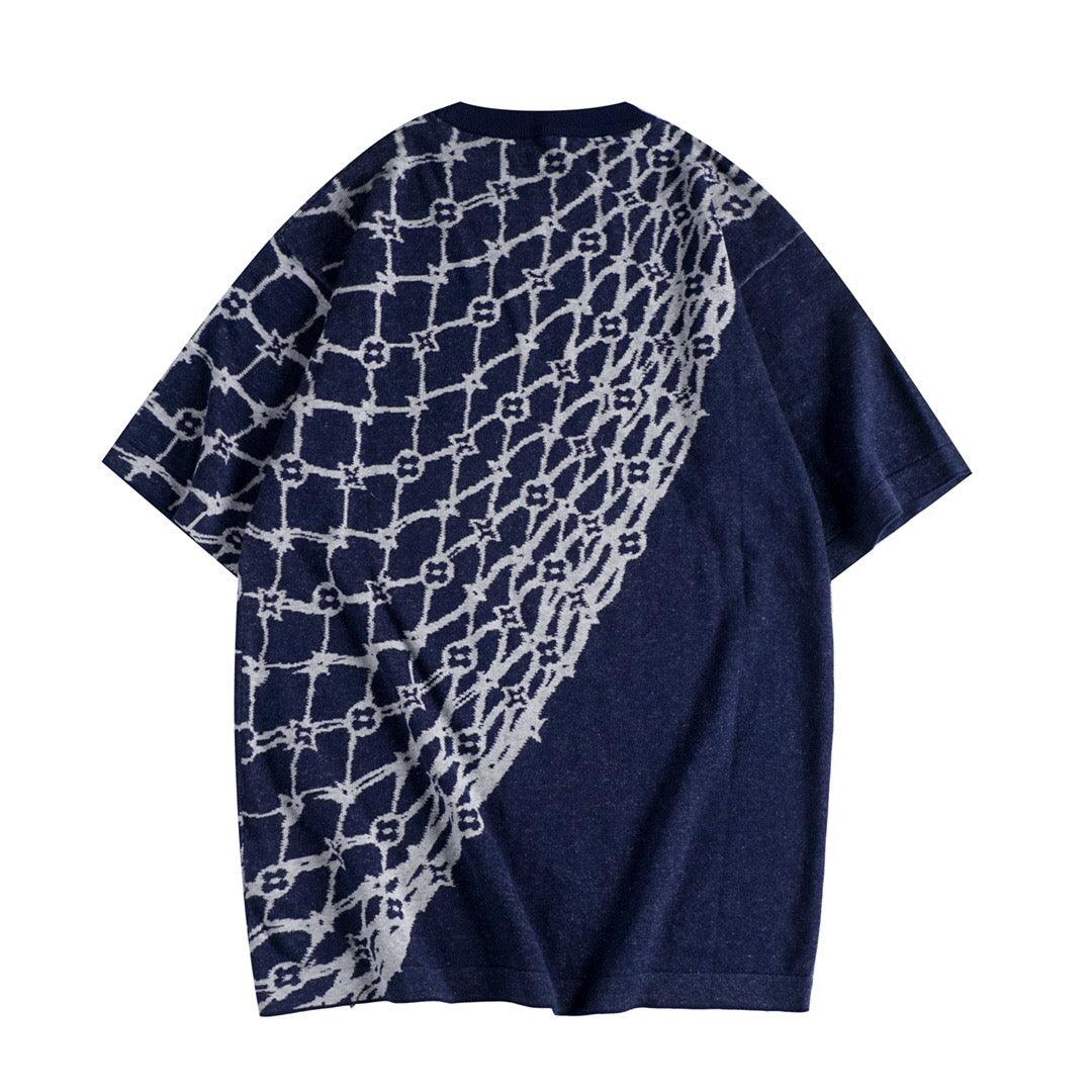 Louis Vuitton T-Shirt Without Collar 'Blue/White'