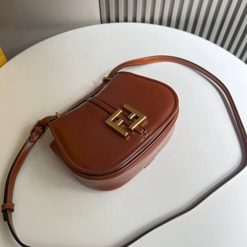 Fendi C’mon Small Brown FF jacquard fabric bag