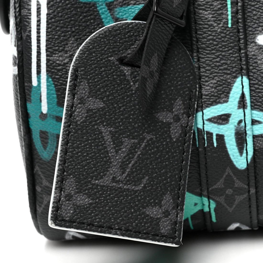 Louis Vuitton Monogram Eclipse LV Graffiti Keepall Bandouliere 25 'Green Light'