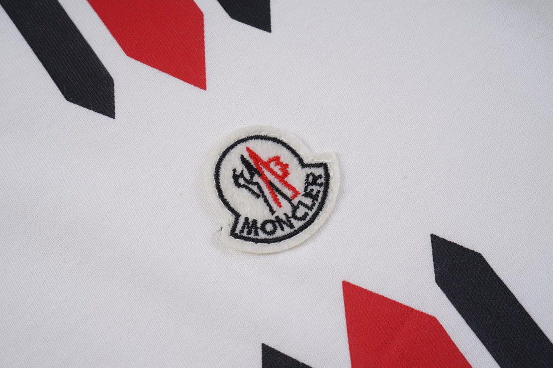 Moncler T-Shirt Without Collar 'White/Black/Red'