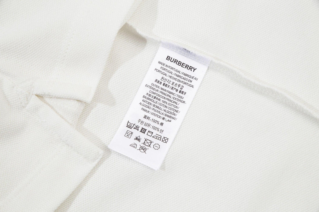 Burberry White T-Shirt With Collar