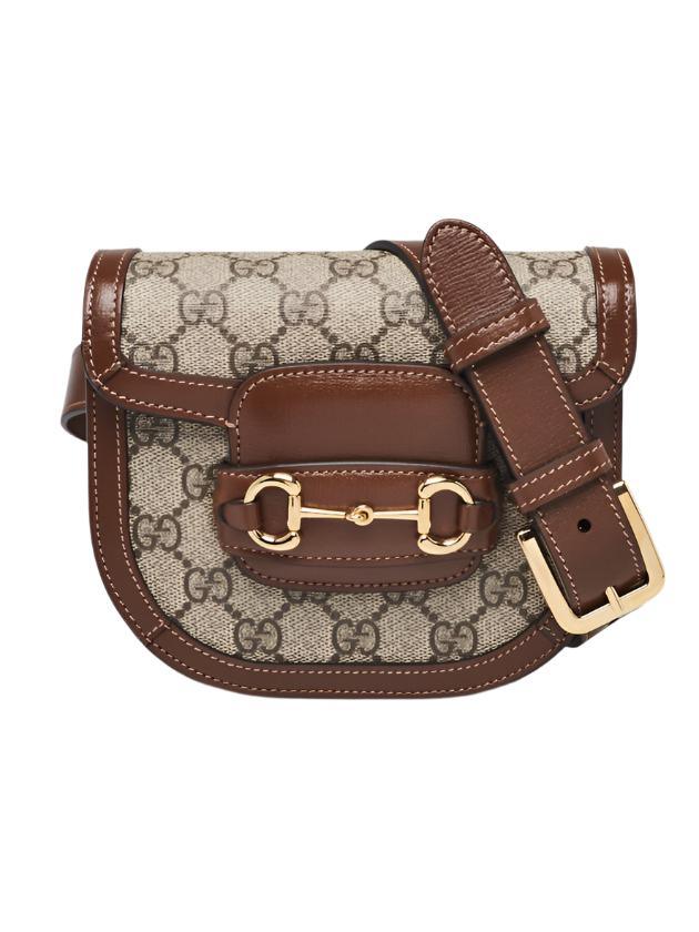 Gucci Beige GG Supreme Coated Canvas Horsebit 1955 Belt Bag