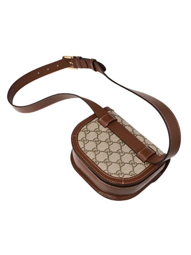 Gucci Beige GG Supreme Coated Canvas Horsebit 1955 Belt Bag