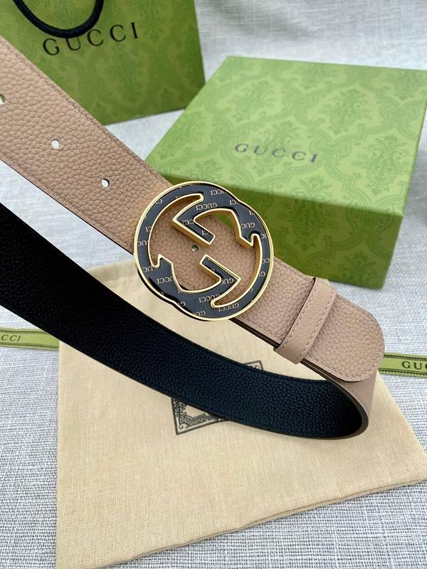 GUCCI Embellished coated-canvas and leather belt 'Beige'