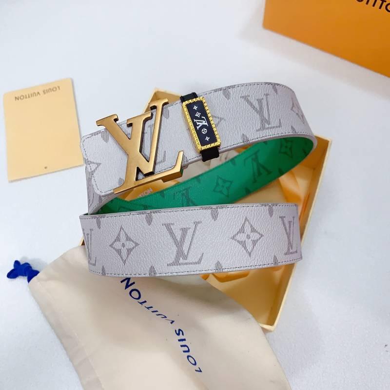 Louis Vuitton Double Belt Logo 'Green/Cream'