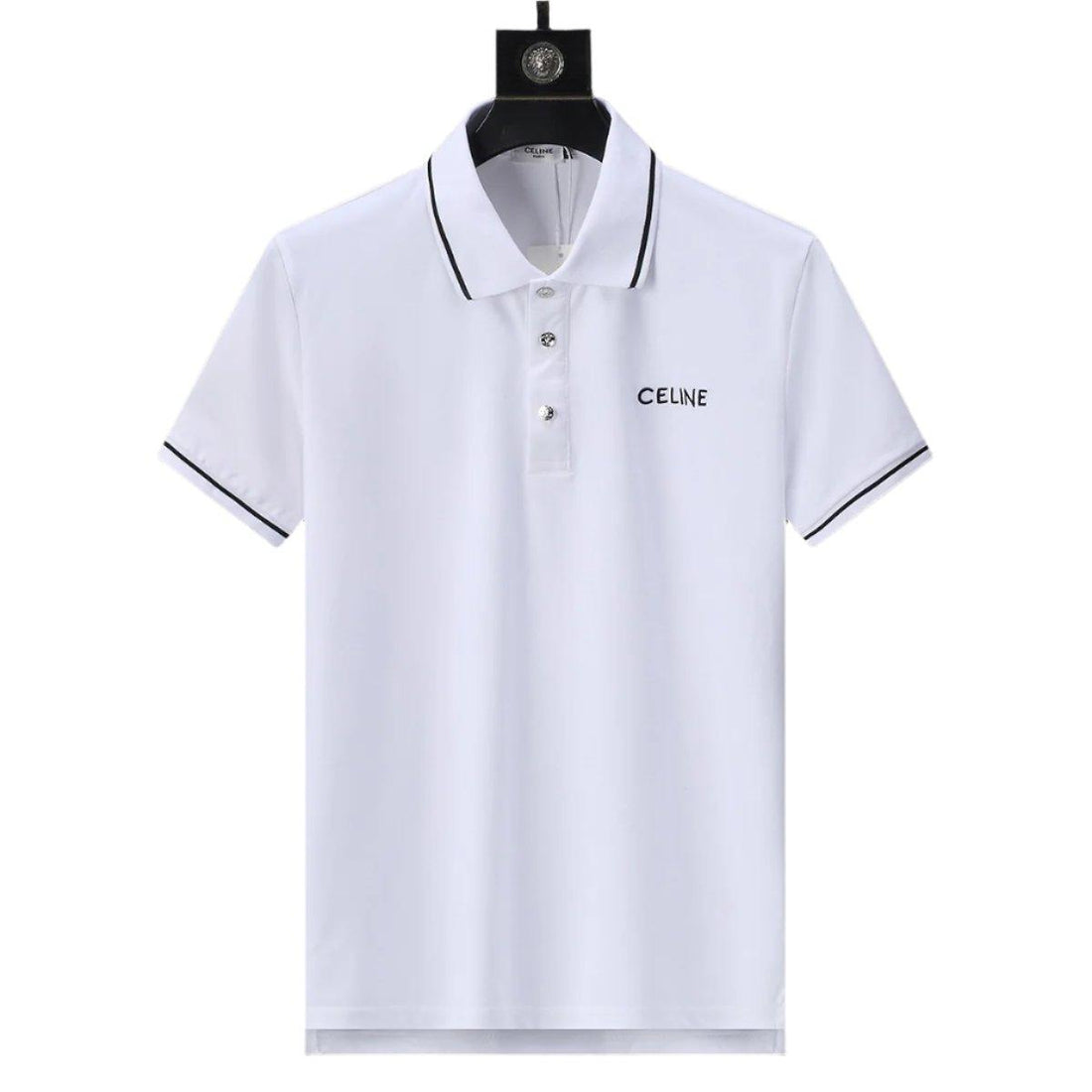 Celine White T-Shirt With Collar