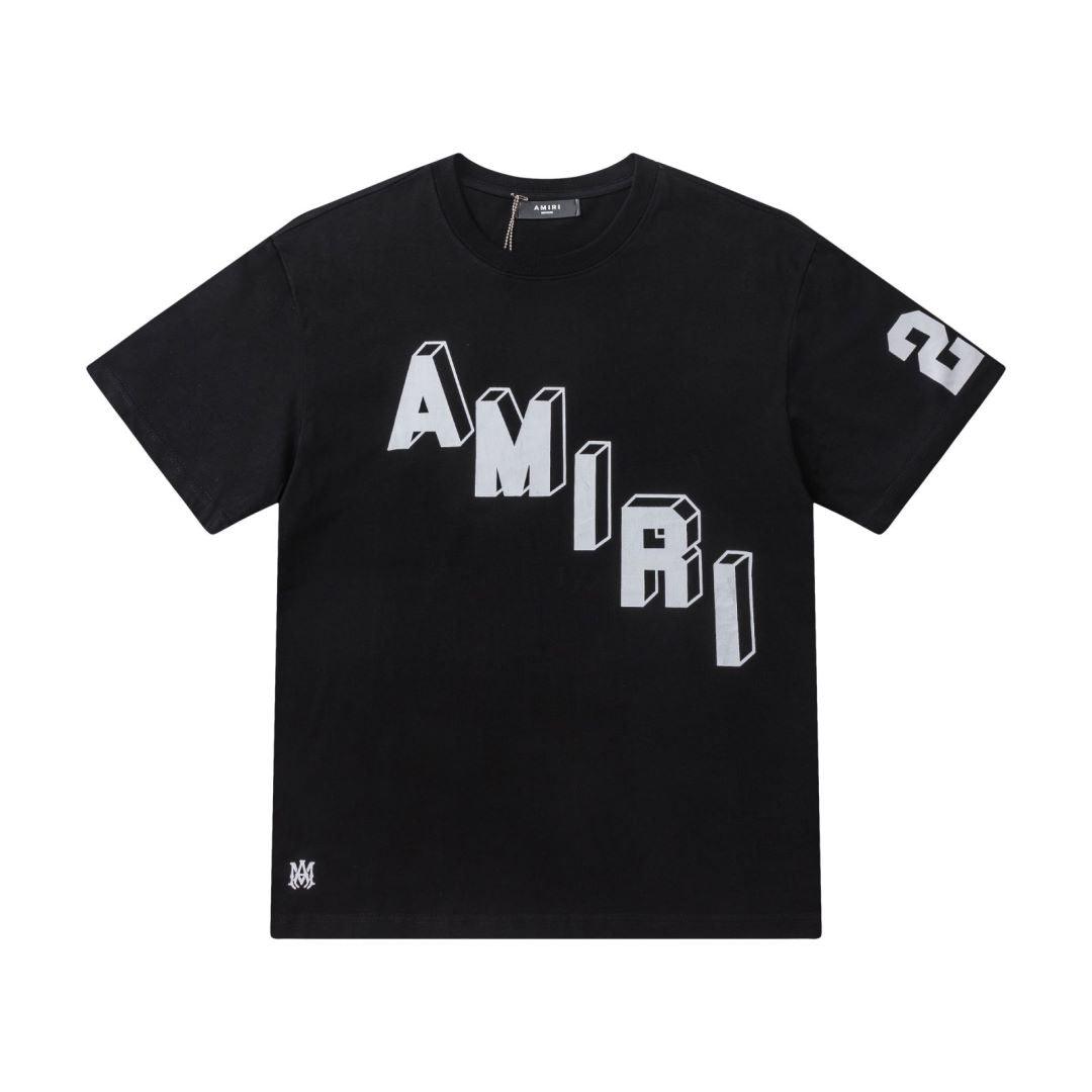 Amiri 22 Black T-Shirt Without Collar