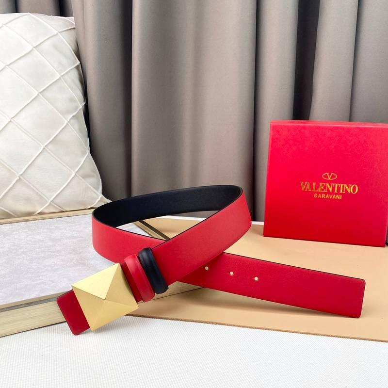 Valentino Garavani One Stud Belt 'Red/Black'