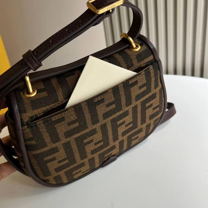 Fendi C’mon Small Brown FF jacquard fabric bag