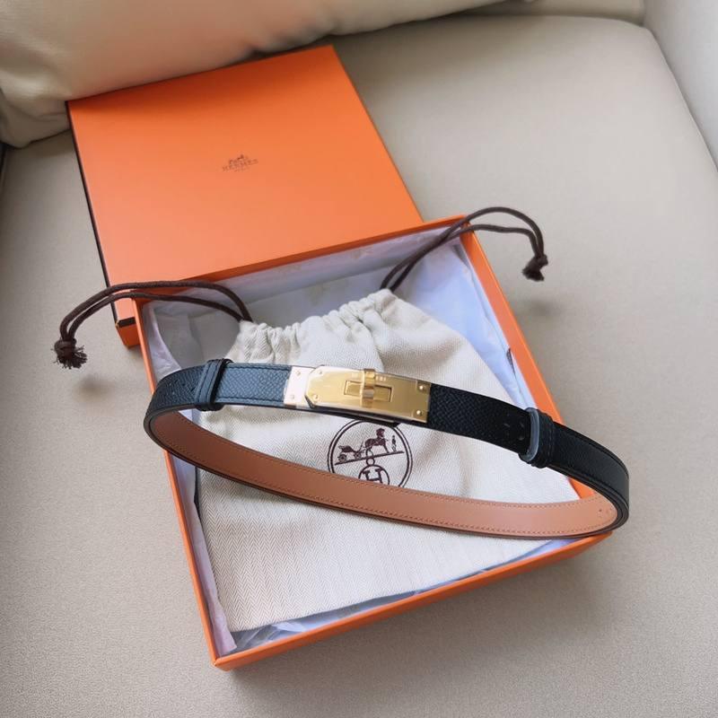 Hermes Men Gold Buckle Belt 'Black'