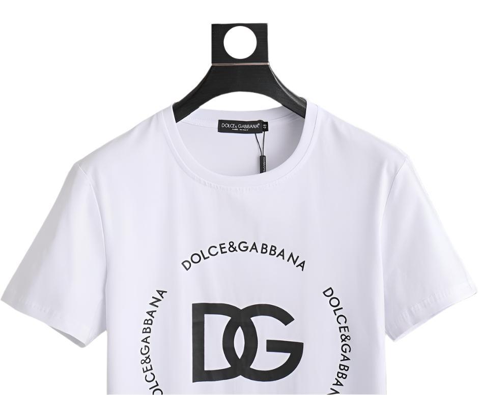 Dolce & Gabbana T-Shirt Without Collar 'White & Black'