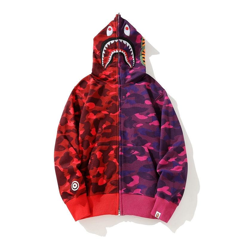 BAPE Color Camo Crazy Shark Full Zip Hoodie