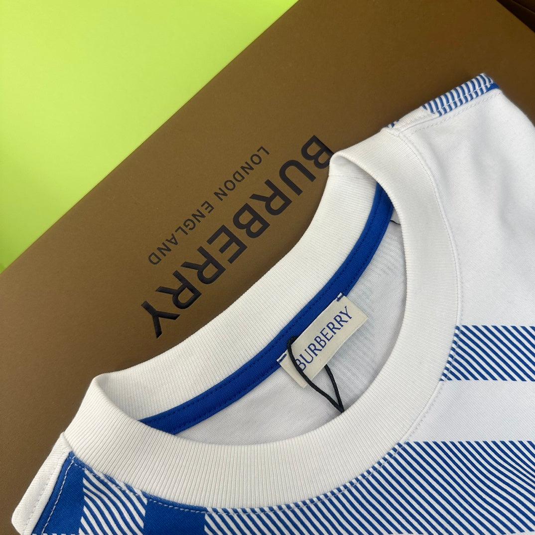 Burberry T-Shirt Without Collar 'Blue & White'