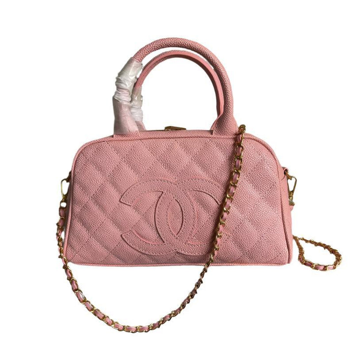 Chanel Timeless CC Bowler Bag Quilted Caviar Small