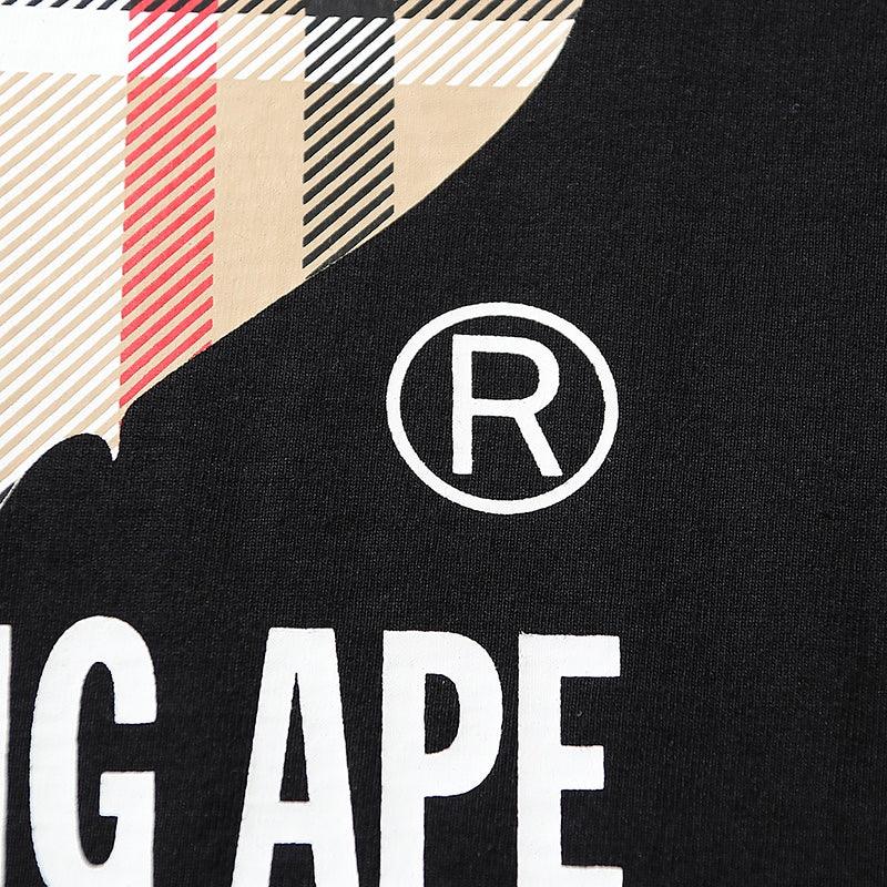 Bathing Ape Check by Bathing Tee Black/Beige