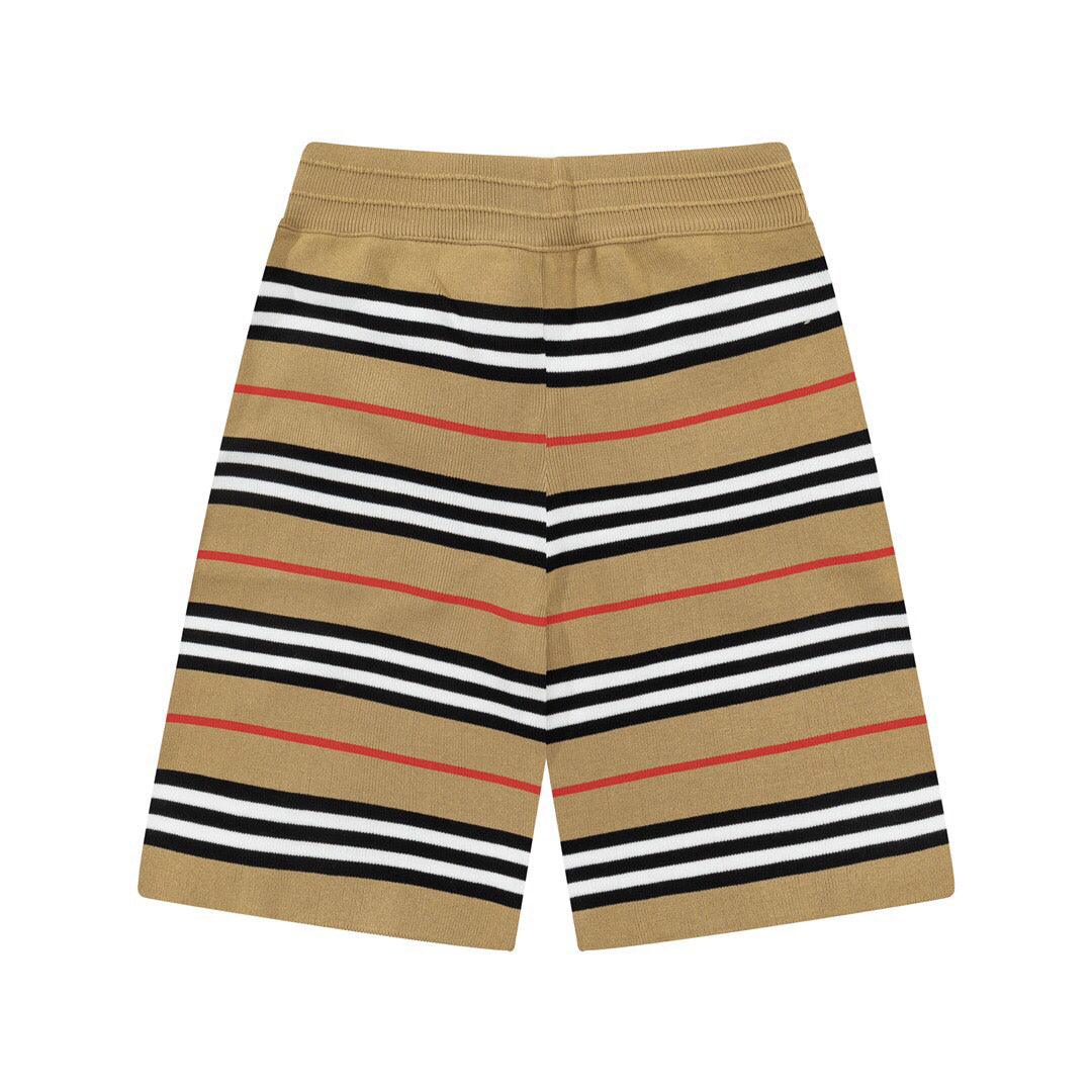 Burberry Men's Striped Cotton Knit Basketball Shorts 'Beige'